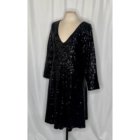 TORRID Special Occasion Black Sequin Skater Dress Party Cocktails Size 2 2X XXL - Picture 5 of 14